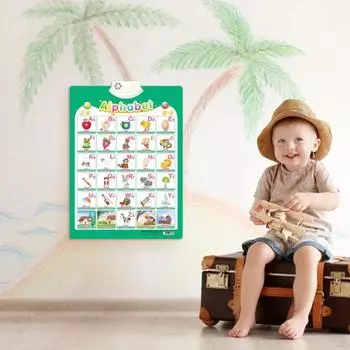 Электронная алфавитная диаграмма, интерактивный ПВХ, креативный плакат с алфавитом для чтения для детей 1