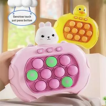 Электронная игра-игрушка с ручкой Quick Push Bubble Fidget, игрушки для мальчиков и девочек, антистрессовые игрушки со светодиодной игровой машиной, игрушки для снятия стресса