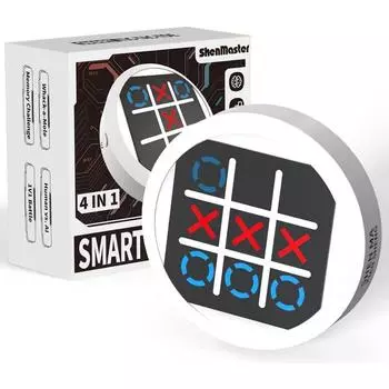 Электронная игра «Крестики-нолики» 4 в 1, портативная игровая консоль-головоломка, дорожные игры для детей и взрослых, образовательные и развивающие память настольные игры one size fits all жёлтый