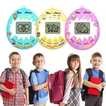 Электронная игрушка для питомца 197 животных Мини цифровая машина для питомцев Ручной виртуальный рюкзак Игровая консоль Подвеска для детей синий