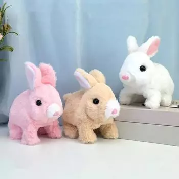 Электронная игрушка кролик интерактивный электронный плюшевый питомец со звуками и движениями анимированные ходячие шевелящиеся уши игрушки кролика ручной работы подарок A