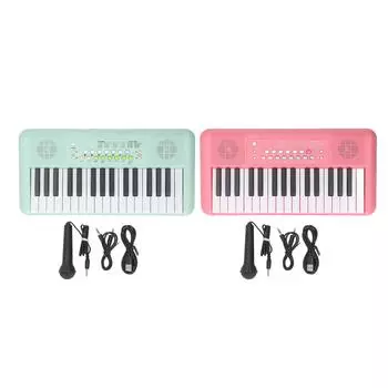 Электронная клавиатура с 32 клавишами, 16 тонов, 10 ритмов, эффекты вибрато, сустейн, эхо, электронная клавиатура пианино Strawberry Red