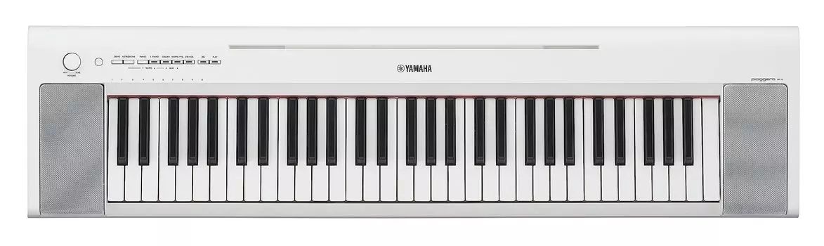 Электронная клавиатура Yamaha NP-15WH Piaggero, 61 клавиша, чувствительность к силе нажатия, стильная, простая, для начинающих, для создания музыки, живое выступление, белый цвет
