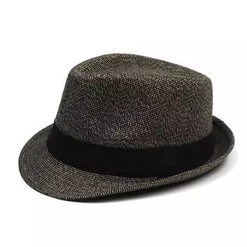 Электронная коммерция Джазовая шляпа Мужская мода Британский цилиндр Ретро шерстяная шляпа Повседневная шляпа для мужчин среднего и пожилого возраста M56-58cm коричневый