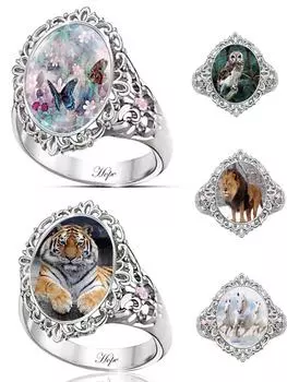 Электронная коммерция модное темпераментное цветное медное кольцо с цирконом 5