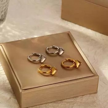 Электронная коммерция Серьги-гвоздики из титановой стали с круглыми проволочными подвесками Серьги из нержавеющей стали Корейская версия Модные простые застежки-гвоздики Распродажа