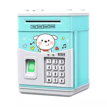 Электронная копилка MINI ATM Saving Box с паролем, имитирующим отпечаток пальца, денежный банк для наличных денег Type-4 розовый