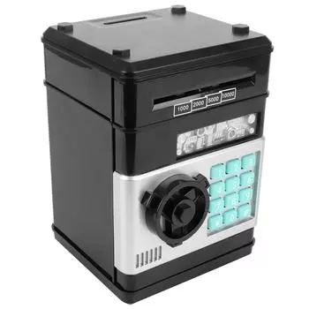 Электронная Копилка Моделирование Банкомат Пароль Копилка Наличные Монеты Сберегательная Коробка Подарок для KidBlack