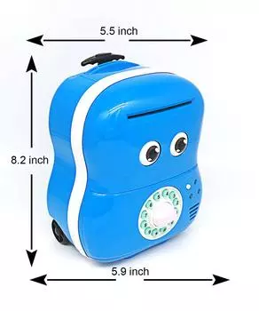 Электронная копилка, мультяшная тележка, детский кассовый банк, пароль для монет, музыкальная коробка для мигания глаз розовый