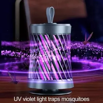 Электронная лампа для уничтожения насекомых с широким охватом и USB-источником питания, превосходная эффективная сетка для освещения сада серый