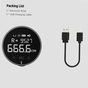 Электронная линейка Little Q 8 в 1, дальномер с ЖК-дисплеем, портативная длина 99 м, высокая точность чёрный