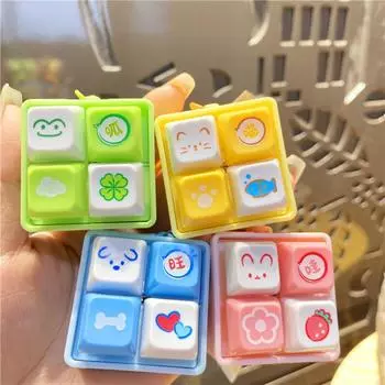 Электронная механическая клавиатура брелок для ключей с изображением животных на кончиках пальцев брелок для ключей для детей синий