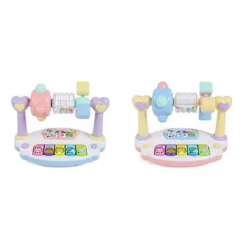 Электронная музыкальная клавиатура, вращающаяся погремушка, игра «Knock Mole», развивающая детская игрушка