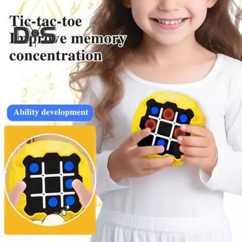 Электронная настольная игра 3 в 1, портативная головоломка, дорожная игра, портативная игровая консоль, игрушка для детей и взрослых, игровой автомат для развития памяти жёлтый