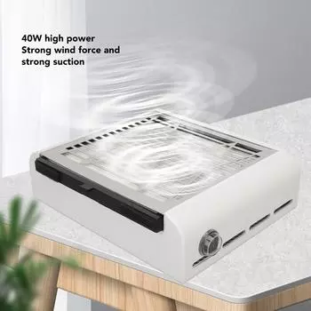Электронная присоска для пыли для ногтей, мощность 40 Вт, сильное всасывание, съемный сетчатый фильтр, пылесборник для маникюра, вилка стандарта США 100?240В