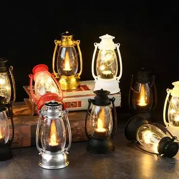 Электронная свеча в стиле ретро, электронная свеча, лампа-свеча с каплей воды, теплый свет, портативная ручка, светодиодный фонарь, украшение для дома чёрный