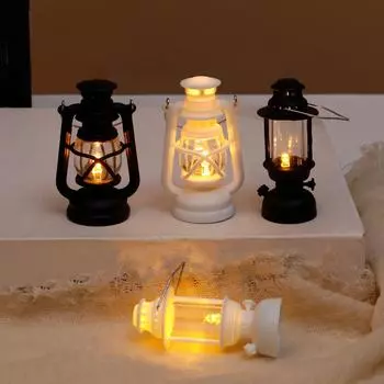 Электронная светодиодная лампа со светодиодной подсветкой, винтажная ручная лампа для кемпинга, керосиновая лампа, рождественский декоративный свет One Size