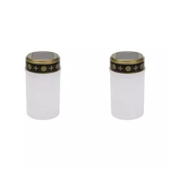 - Электронная светодиодная лампа-свеча для кладбища, беспламенная солнечная декоративная чайная свеча (белый)