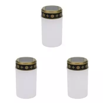 Электронная светодиодная лампа-свеча для кладбища, беспламенная, солнечная декоративная чайная свеча (белый) .