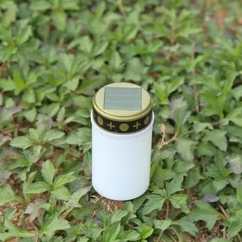 Электронная светодиодная лампа-свеча для кладбища, беспламенная, солнечная декоративная чайная свеча (белый) *