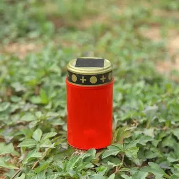 Электронная светодиодная лампа-свеча Grave, беспламенная солнечная декоративная чайная лампа (красный) /