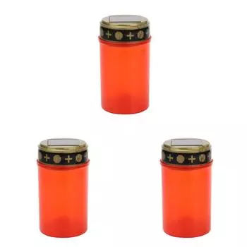 Электронная светодиодная лампа-свеча Grave, беспламенная солнечная декоративная чайная лампа (красный) .