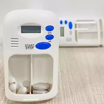 Электронное напоминание о приеме лекарств Интеллектуальная шкатулка для лекарств с таймером Мини-органайзер для таблеток Путешествия 1pc