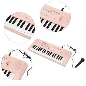 Электронное пианино с мини-клавиатурой 37-клавишное электронное пианино с клавиатурой Детское пианино розовое розовый
