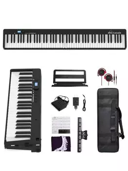 Электронное пианино складное 88 клавиш для начинающих MIDI-совместимая вспомогательная педаль Sustain Pedal X-20 (черный)