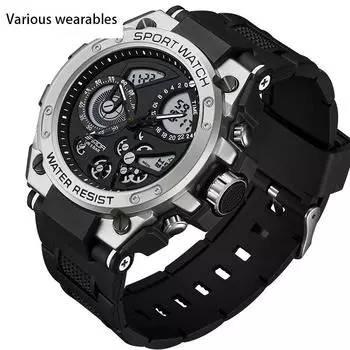 Электронные часы для подростков, многофункциональные, модные, уличные, светящиеся, водонепроницаемые и ударопрочные, мужские часы