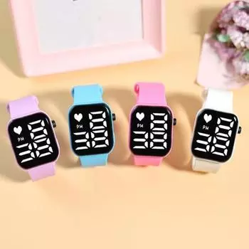 Электронные часы Легко читаемые Декоративные электронные часы на батарейках для мальчиков и девочек Повседневная одежда чёрный