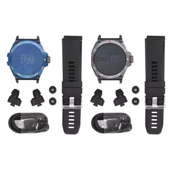 Электронные часы с наушниками BT 2 в 1 Интеллектуальные часы NFC Беспроводные наушники для спорта на открытом воздухе Black