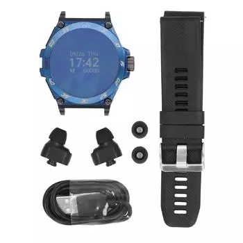 Электронные часы с наушниками BT 2 в 1 Интеллектуальные часы NFC Беспроводные наушники для спорта на открытом воздухе синий