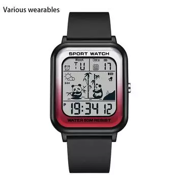 Электронные часы с одной кнопкой и квадратным градиентом для подростков и студентов, водонепроницаемые модные мужские и женские часы