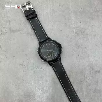 Электронные часы Sanda, многофункциональные модные мужские часы, мужские наручные часы со стальным ремешком
