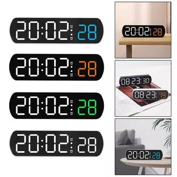 Электронные часы светодиодные многофункциональные часы с несколькими будильниками и температурой оранжевый