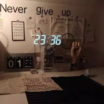 Электронные цифровые настенные часы для гостиной, спальни, украшения, декора, часы для дома и украшения, светодиодный современный будильник для интерьера, стола белый