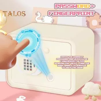 Электронные деньги монета накопительная копилка для мальчиков девочек 8-10 игрушка с паролем отпечаток пальца разблокировка большой емкости веселый образовательный подарок для бежевый