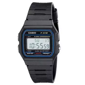 Электронные наручные часы Casio Soldier + выгравированное поздравительное сообщение №. 4 набора канцелярских товаров 01_F-91W-1D