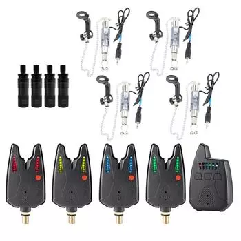Электронные оповещения о рыбалке, сигнализация о поклевке, светодиодная беспроводная сигнализация о рыбалке, цифровой звуковой приемник для рыбалки 1 receiver and 6 transmitters