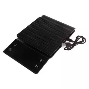 Электронные весы для кофе с таймером, светодиодный цифровой экран, USB, 3 кг, точные измерения, автоматический таймер, интеллектуальные кухонные весы