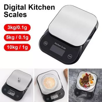 Электронные весы из нержавеющей стали 3 кг/5 кг/10 кг 0,1 г/1 г Электронные весы Цифровые кухонные весы