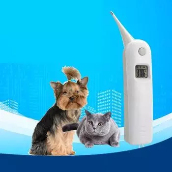 Электронный эгермометр для животных, термометр для домашних животных, цифровой термометр, быстрый ректальный термометр для собак, кошек, лошадей, свиней и овец белый