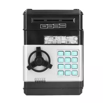 Электронный банкомат Сберегательная коробка Наличные Монеты Сохраните банки Копилка Может автоматически прокручивать бумажные деньги