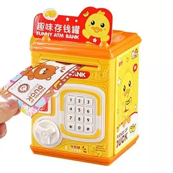 Электронный банковский сейф с отпечатками пальцев, копилка для детей, копилки для взрослых/девочек/мальчиков синий