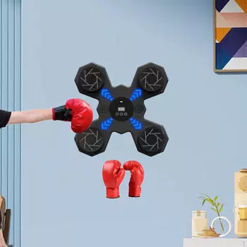 Электронный бокс-машина с музыкальным целевым режимом, регулируемой скоростью, подсветкой, умной тренировкой чёрный