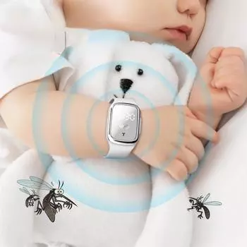 Электронный браслет, уличный браслет, часы, зарядка через USB, портативный, от комаров, насекомых, отклонить, для маленьких детей и взрослых One Size чёрный