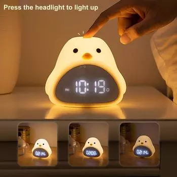 Электронный будильник Милый будильник Длительный срок службы батареи Мягкий свет Птица Электронный будильник Светодиодный USB Ночник