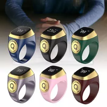 Электронный цифровой счетчик тасбих с напоминанием о времени молитвы, счетчик молитв, счетчик пальцев, счетчик тасбих 18 синий