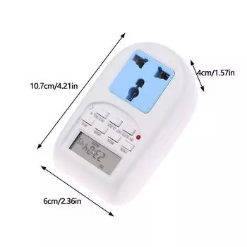 Электронный цифровой таймер с европейской вилкой 220 В, переключатель циклической розетки, программируемая розетка с таймером, переключатель обратного отсчета, кухонный таймер 117x60x40mm